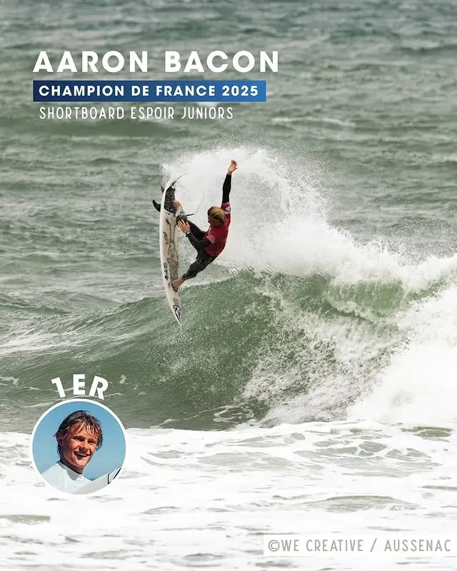 Aaron Bacon - Champion de France 2025, Shortboard Espoir Juniors