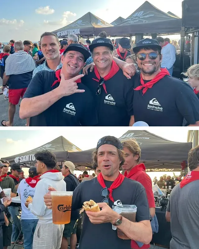 Groupe d'adultes en fête au Santocha Surf Club Capbreton