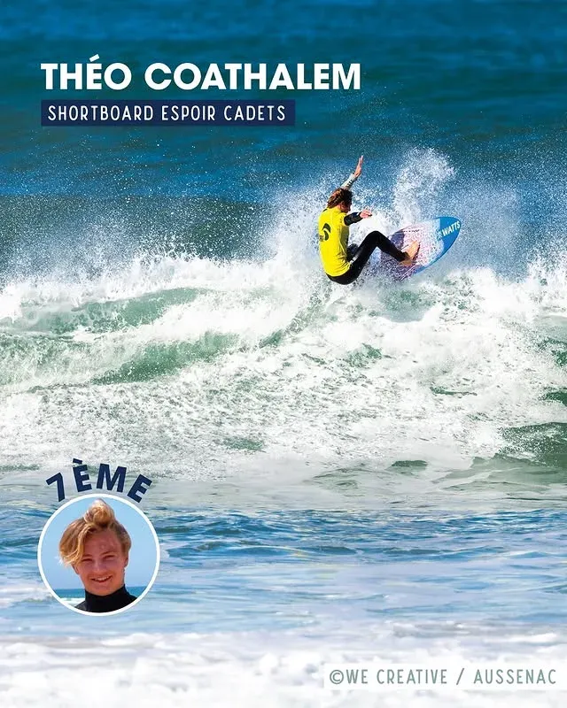 Théo Coathalem - 7ème Shortboard Espoir Cadets, Championnats de France 2025