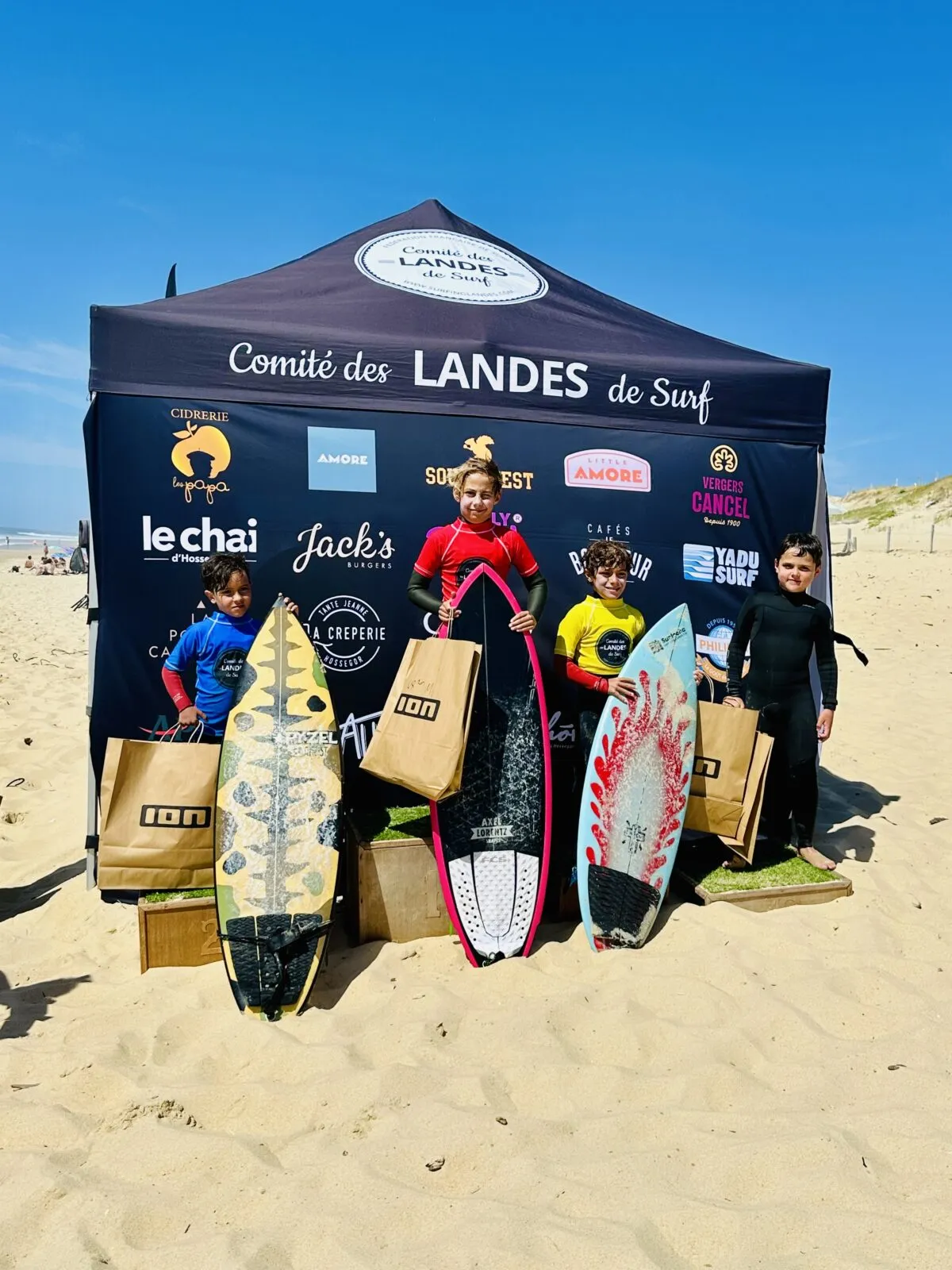 Podium Loupiots U8 au ION Pitchoun Tour 3 a Vieux Boucau - Soan Parise 2eme, Pablo Paugam 3eme
