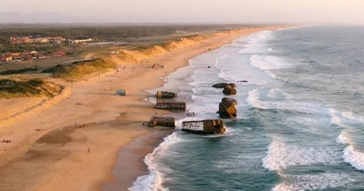 Vue aérienne de la plage de Capbreton
